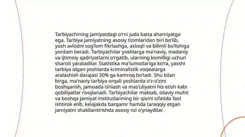 Tarbiyachi va uning jamiyatda tutgan orni.taqdimot tayyorlash 4