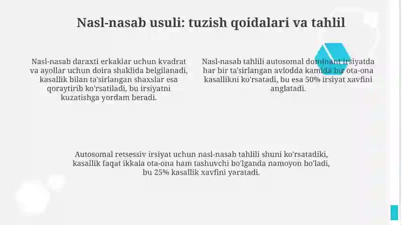 Antropogenetika usullari va Shajara usuli 4