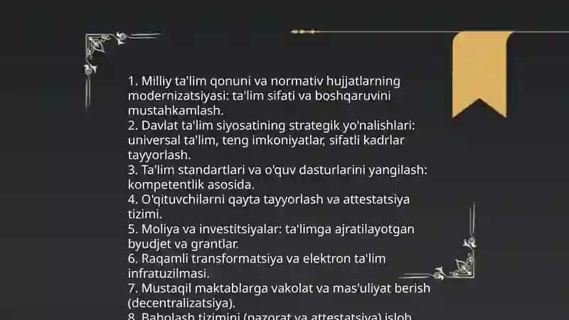 Òzbekiston Respublikasida ta'limda oshirilgan islohatlar 4
