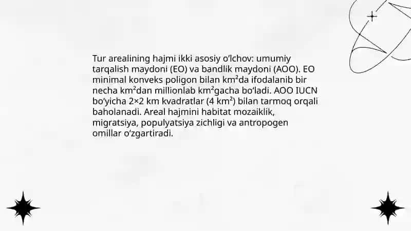 Hayvonlar tarqalgan areallar va ularning turlari 4