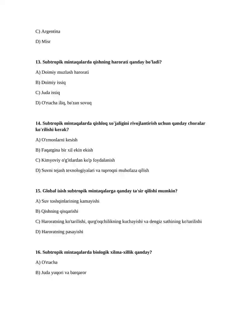 Suptropik mintaqalar 4
