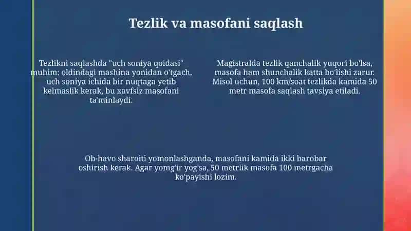Avtomagistrallardaharakatlanish 4