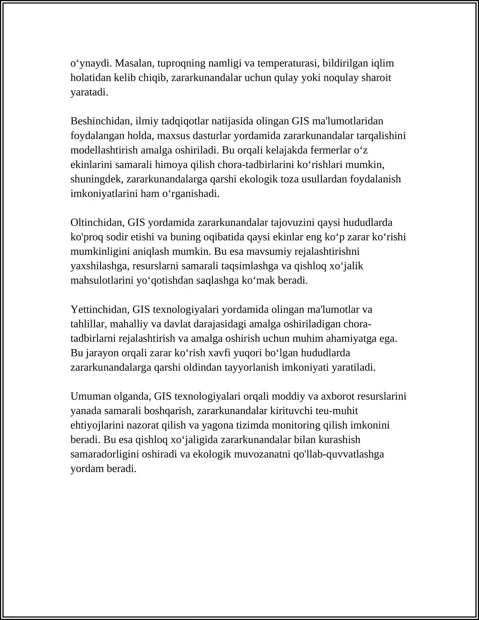 MAKKAJO‘XORI ZARARKUNANDALARINI TARQALISHI VA KO‘PAYISHINI BASHORAT QILISH 4