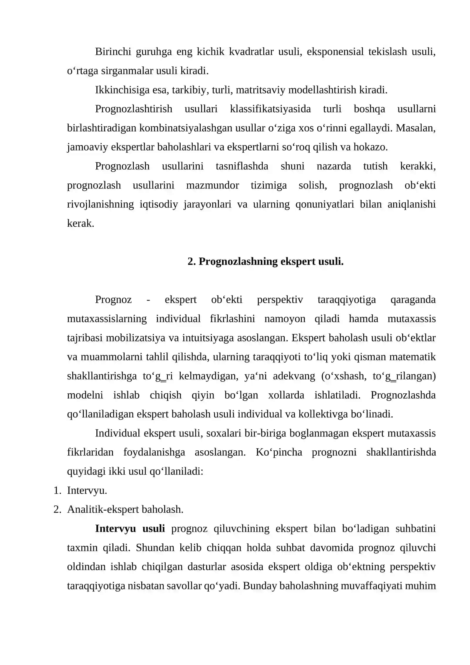 Iqtisodiy va ijtimoiy prognozlash usullari 4