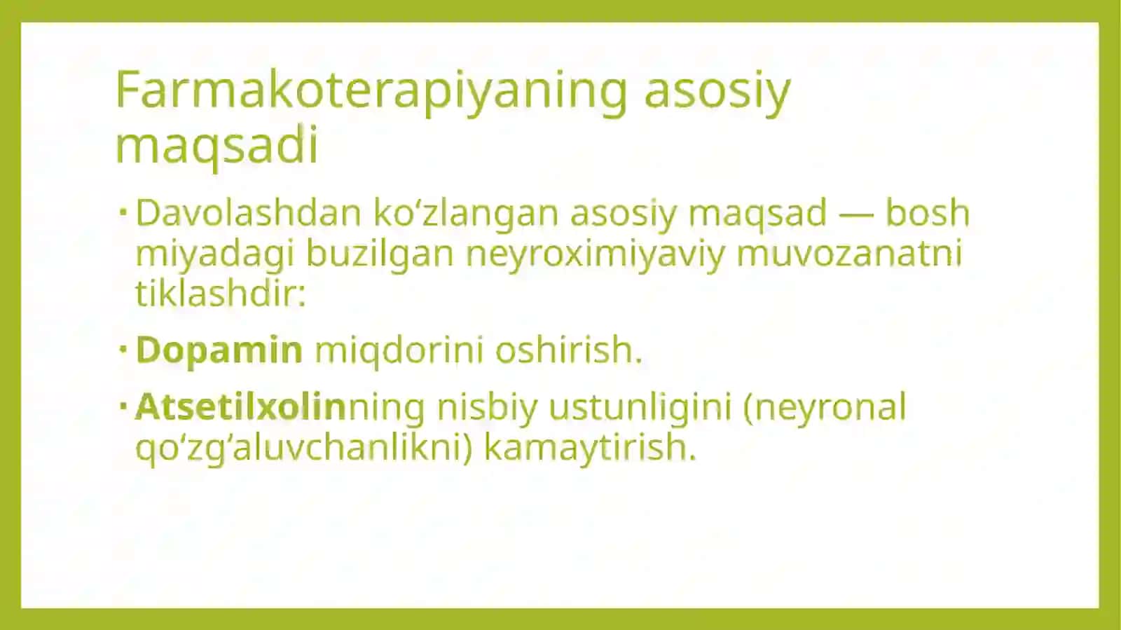 Parkinson kasalligini davolashda ishlatiladigan dori vositalar 4