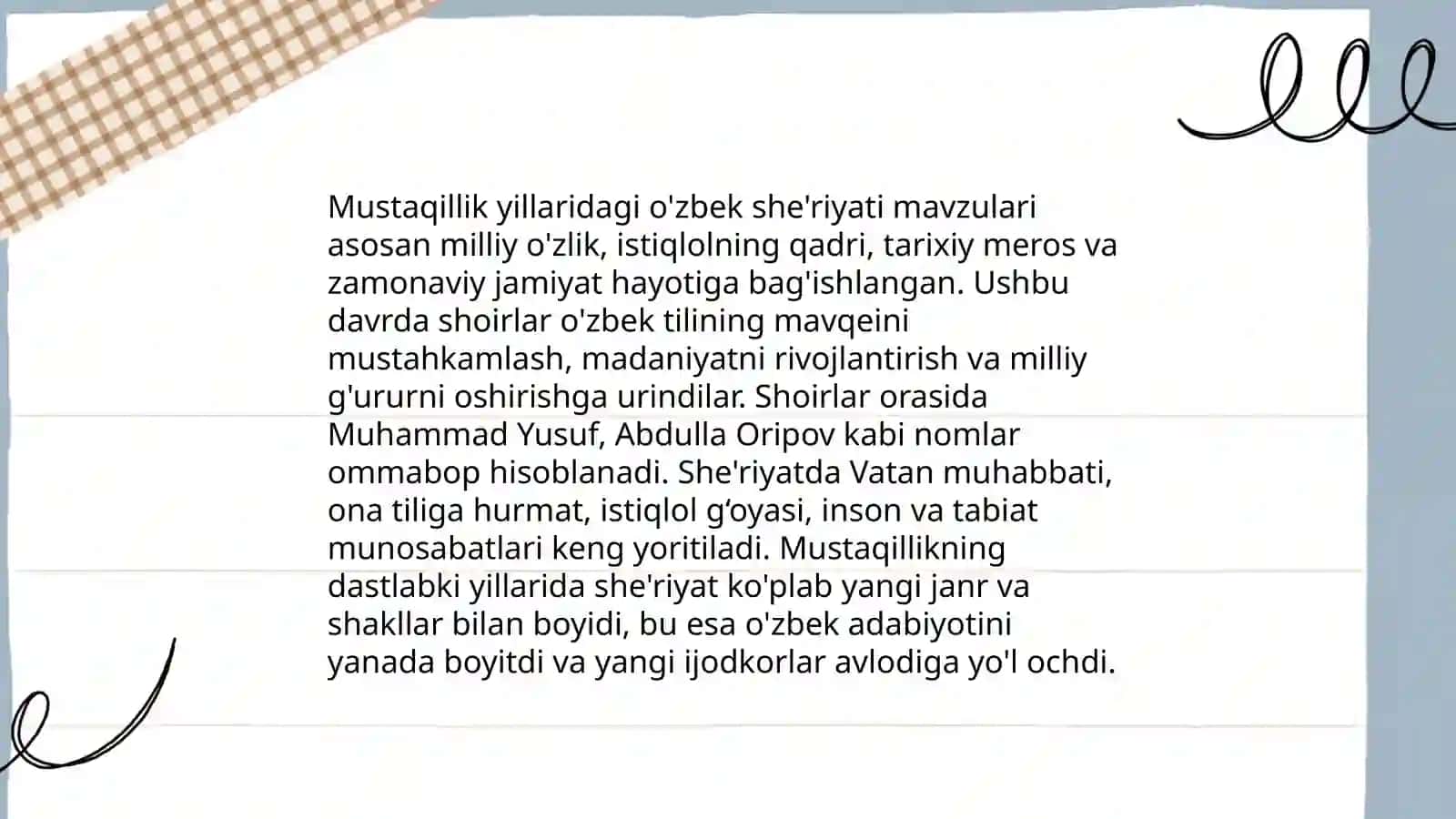 Istiqlol davri o'zbek she'riyati sohasidagi izlanishlar 4