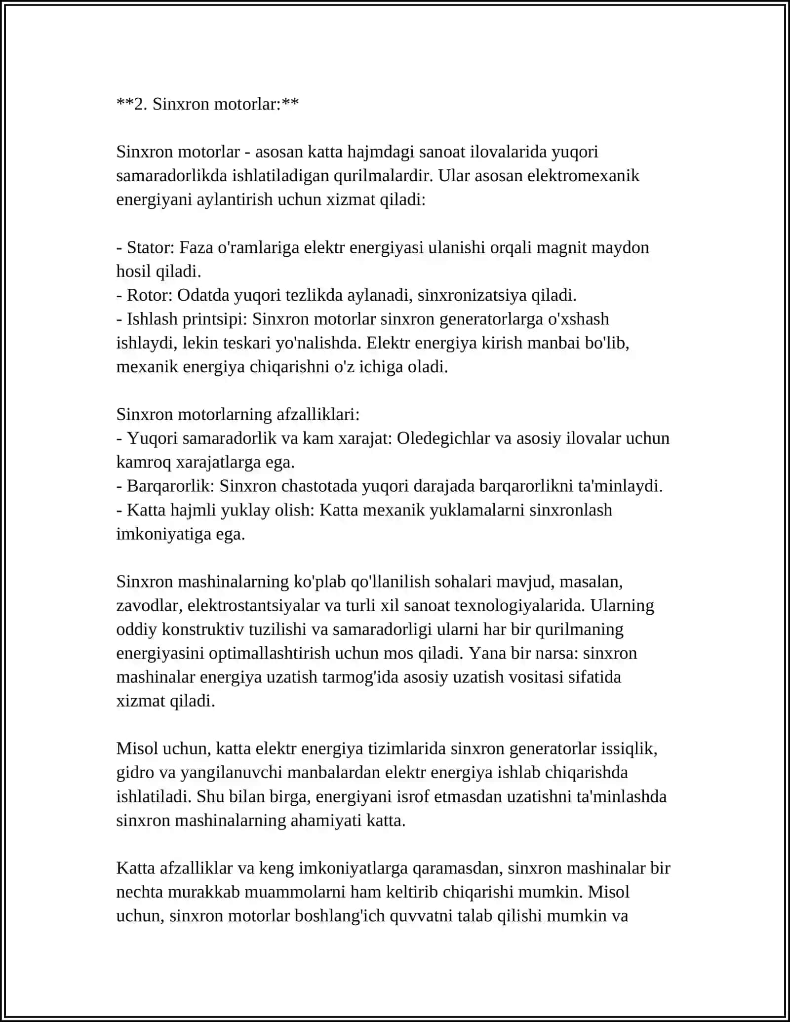 SINXRON MASHINALARNING KONSTRUKSIYALARI, ISHLASH PRINSPI VA QO’ZG’ATISH SISTEMALARI 4