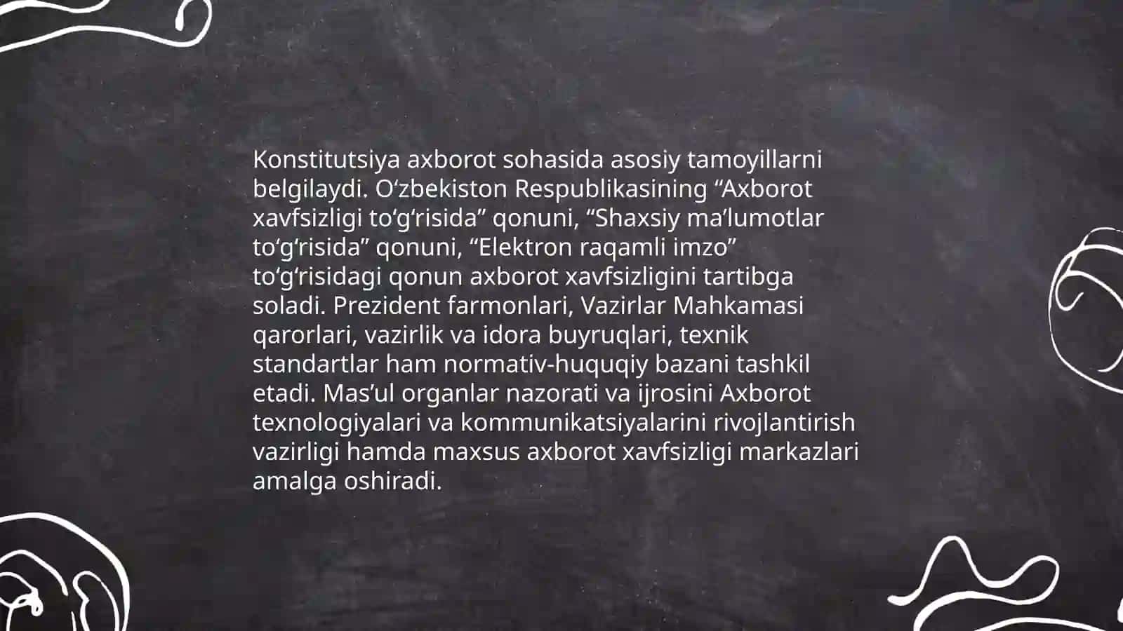 Oʻzbekiston axborot xavfsizligining maʼnaviy xuquqiy asoslari 4