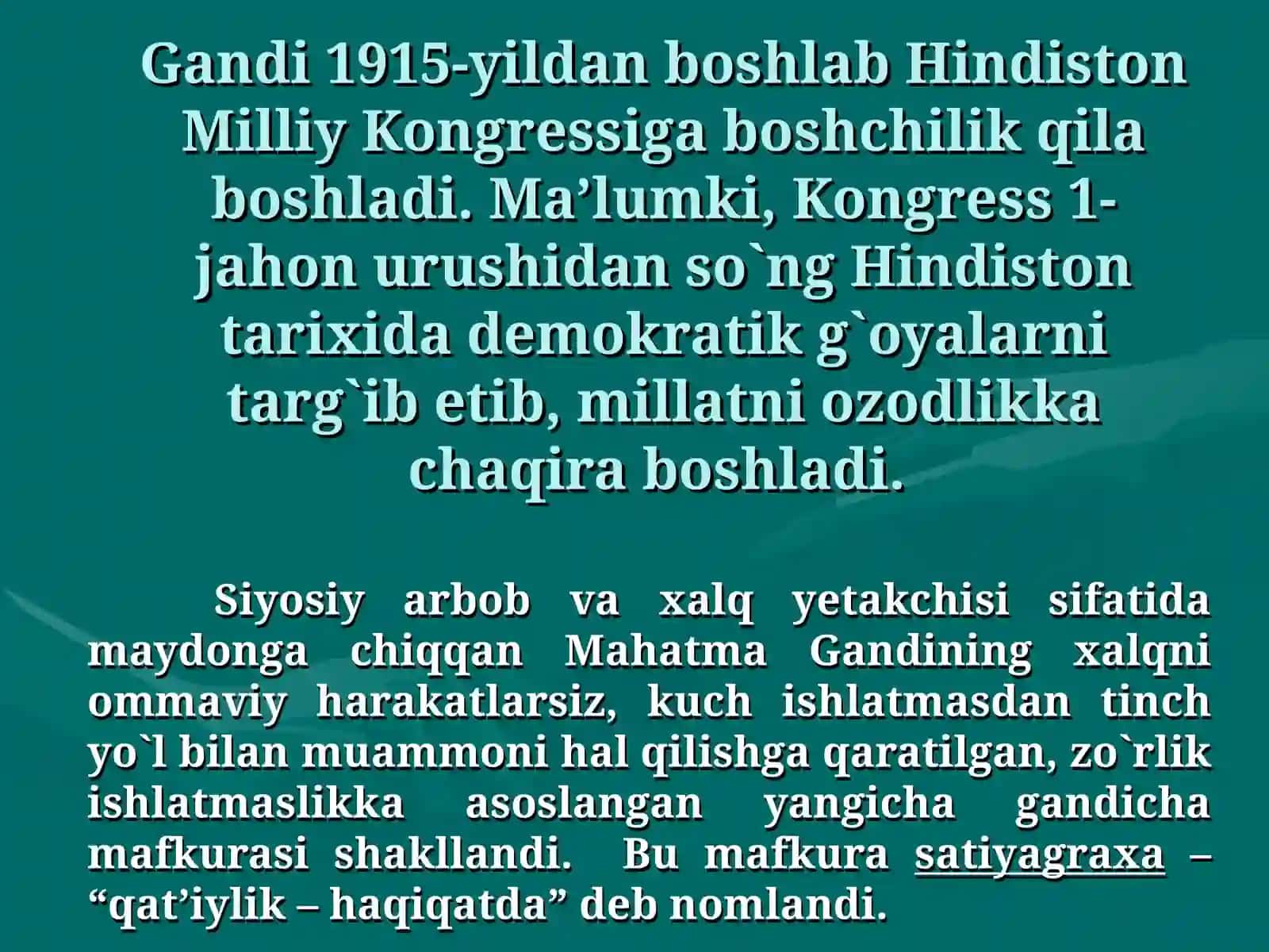 MAHATMA GANDINING SIYOSIY FAOLIYATI 4