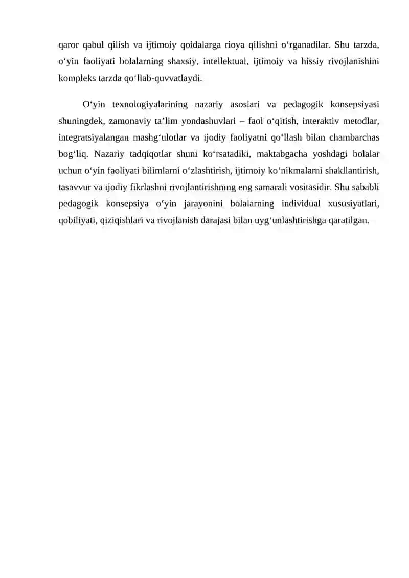 Maktabgacha ta’limda o’yintexnologiyalari nazariyasi va metodikasi 4