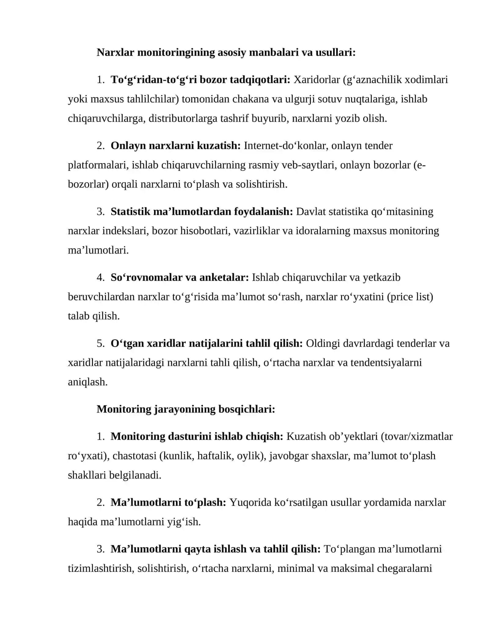 G'aznachilikda narxlar monitoringi 4