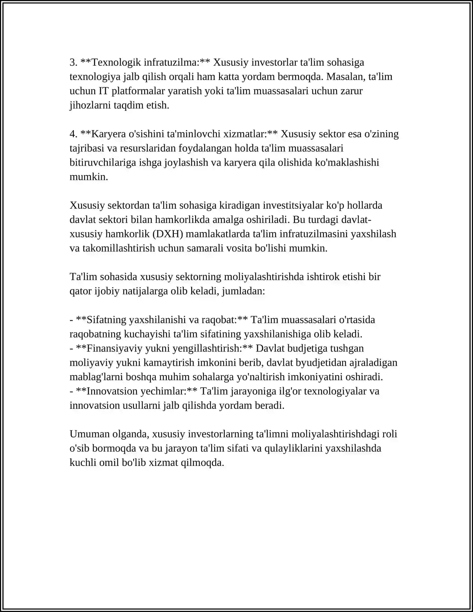TA’LIMNI XUSUSIY INVESTORLAR TOMONIDAN MOLIYALASHTIRISH 4
