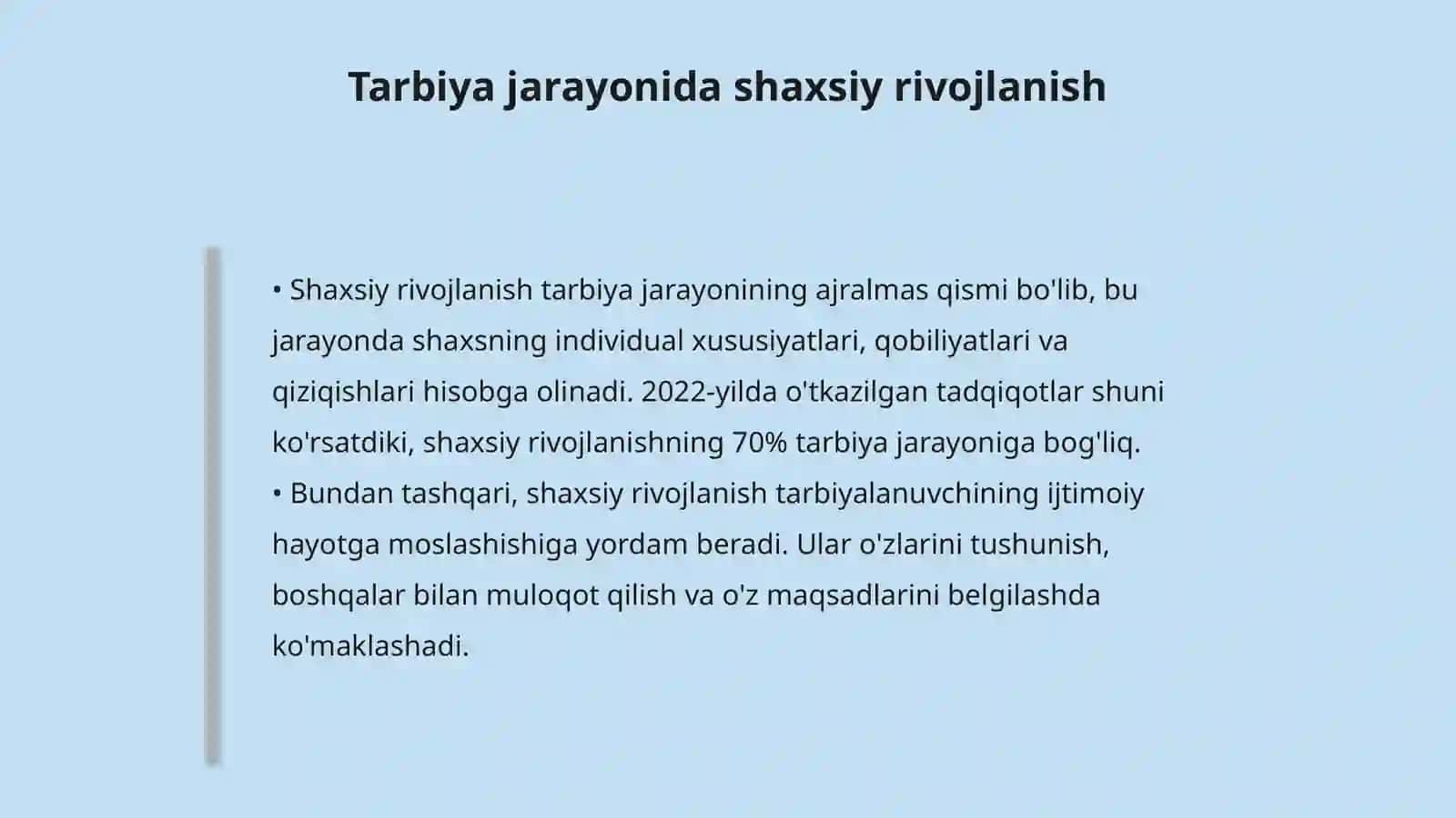 Tarbiya jarayonining psixologik mohiyati maqsad va vazifalari 4