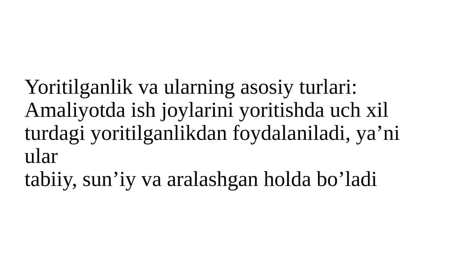 Sanoat korxonalarini yoritish. Yoritilganlik talablari 4