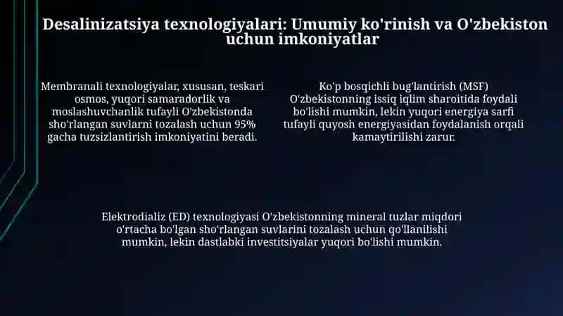 O'zbekistonning suv resurslari va sho'rlangan suv muammosi 4