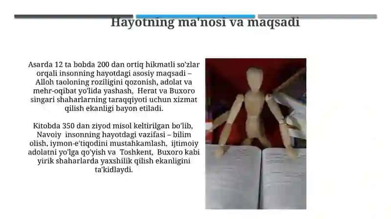 Alisher Navoiyning pand-nasihat ifodalangan ishtimoiy-siyosiy, axloqiy-ta'limiy qarashlar 4