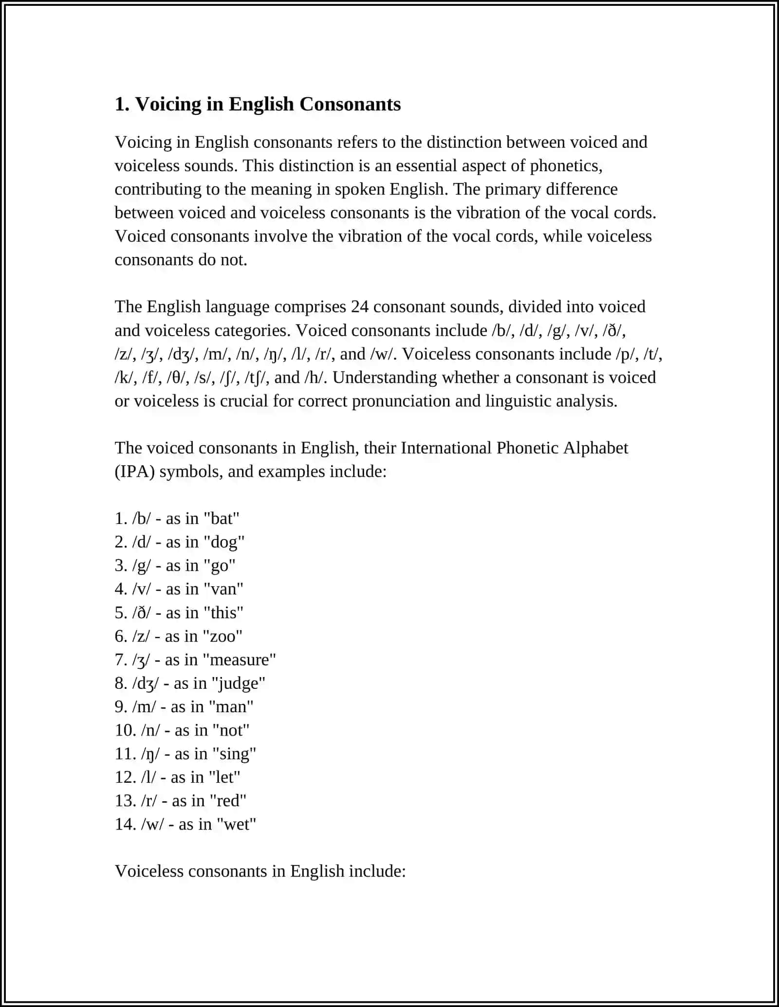 Classification of English Consonant Phonemes 4