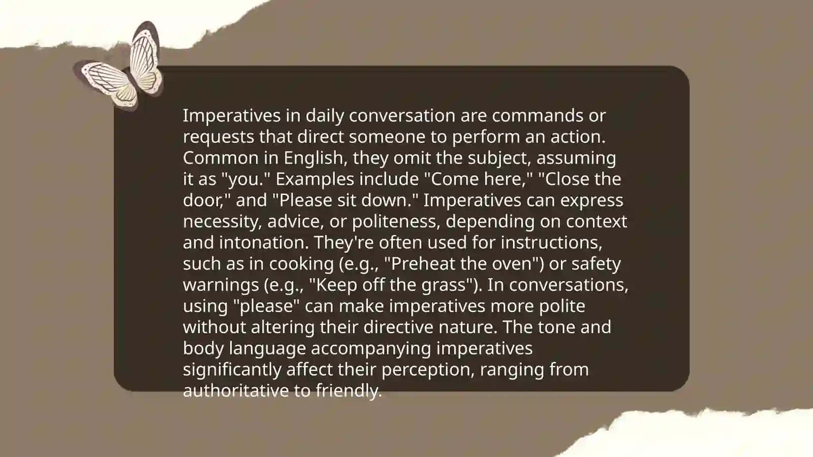 Imperatives 4