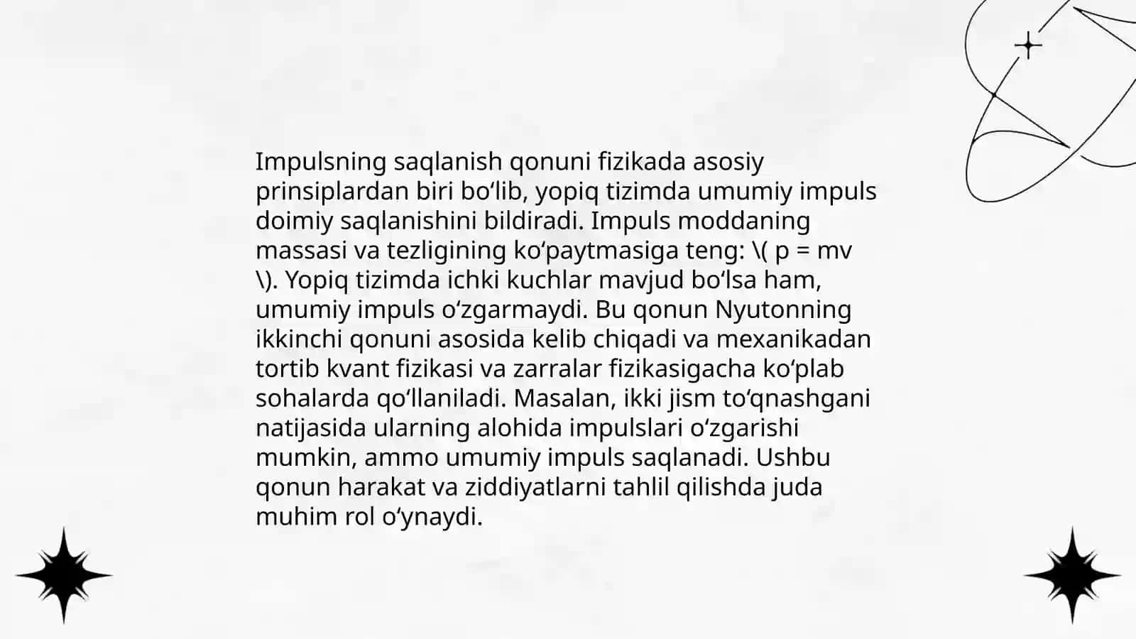Impulsning saqlanish qonuni 4
