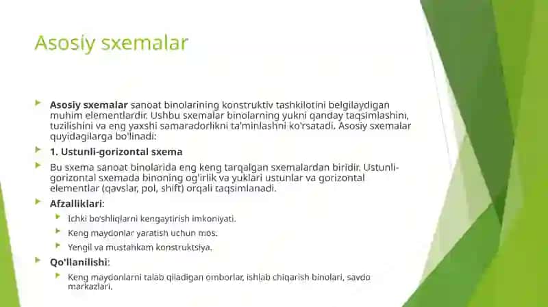 Sanoat binolarining asosiy konstruktiv tizimlari va sxemalari 4