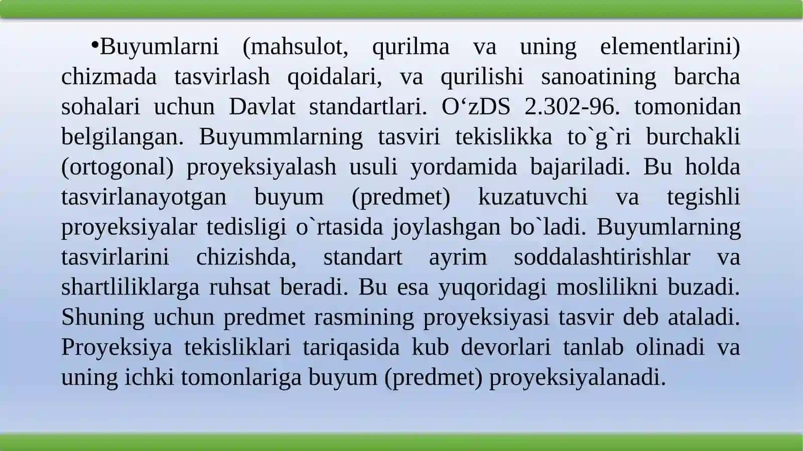 Muhandislik va kompyuter grafikasi - Proyeksionchizmachilik 4