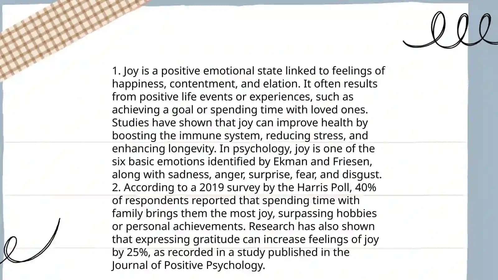 Positive feelings and situations 4