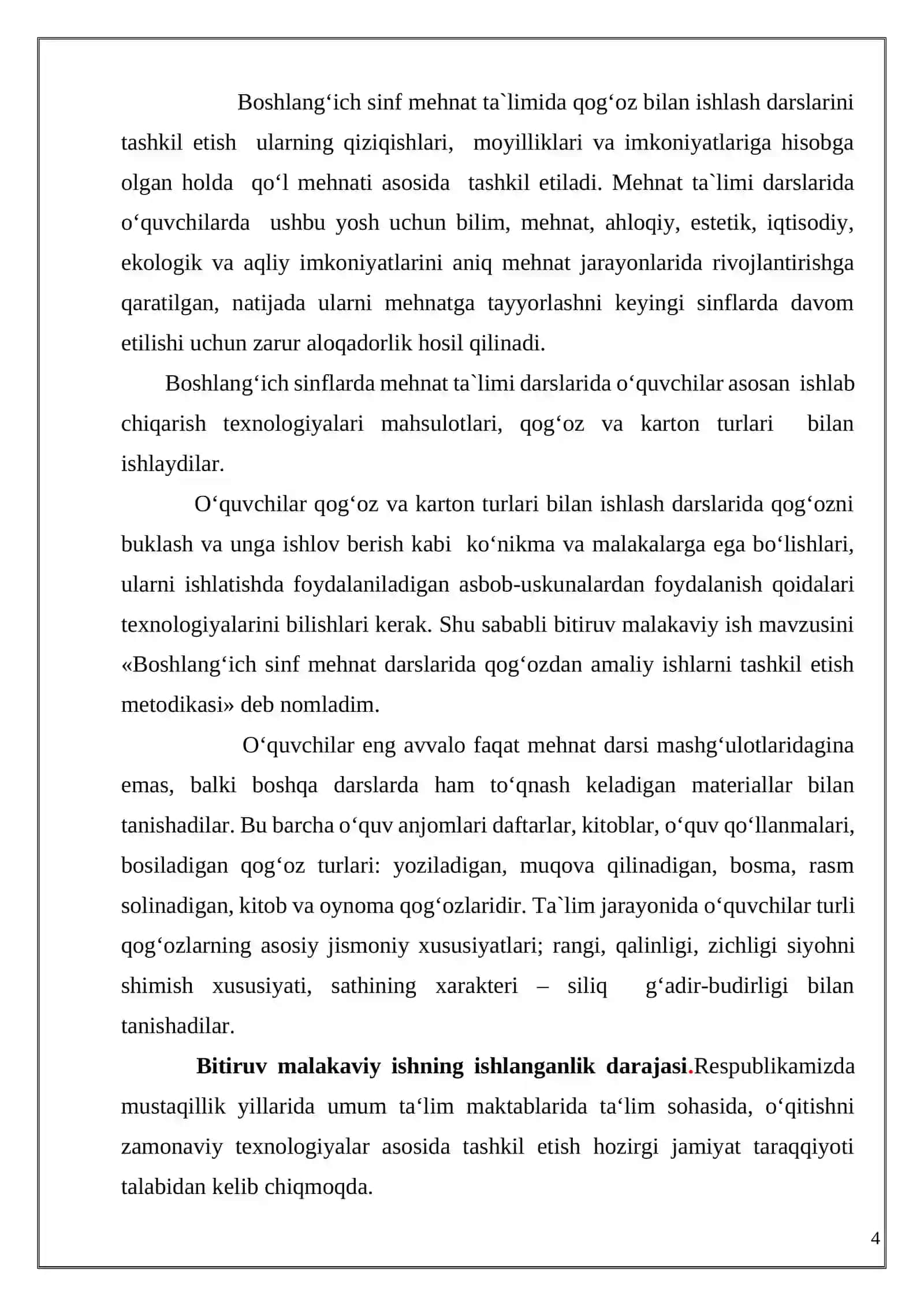 Boshlang‘ich sinf mehnat darslarida qog‘ozdan amaliy ishlar 4
