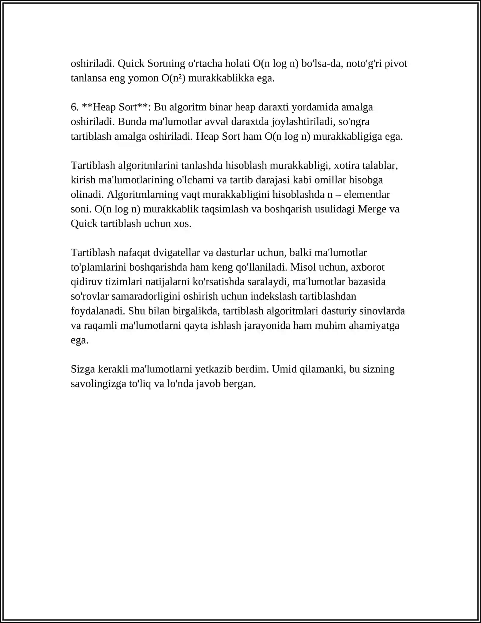 EXCEL DASTURIDA TURLI HISOBOTLAR TAYYORLASH 4