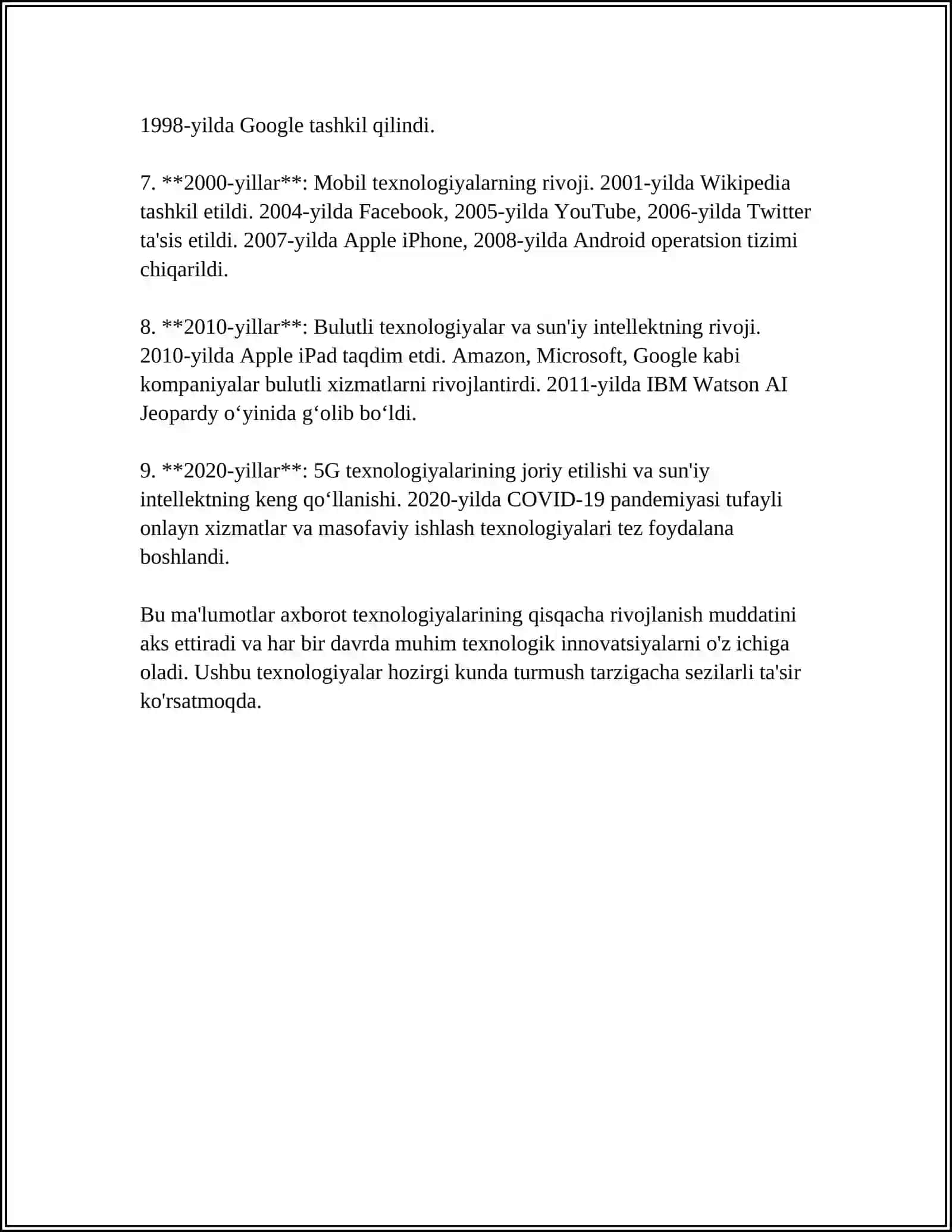 AXBOROT TEXNOLOGIYALARI HAQIDA TUSHUNCHA 4