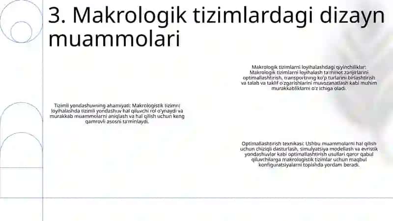 Mikro Va Makrologistik Tizimnilarni Loyihalash Muammolari Loyihalashda Tizimli Yondashuvning Ahamiyati Va YoʻLlar 4