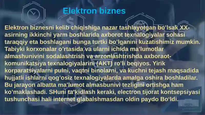 Elektron biznes va elektron tijoratni boshqarish muammolari 4