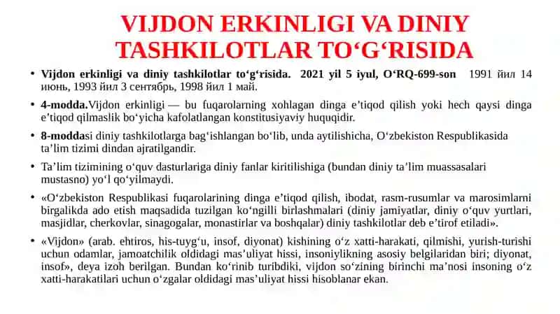 Vijdon erkinligi tushunchasi 4