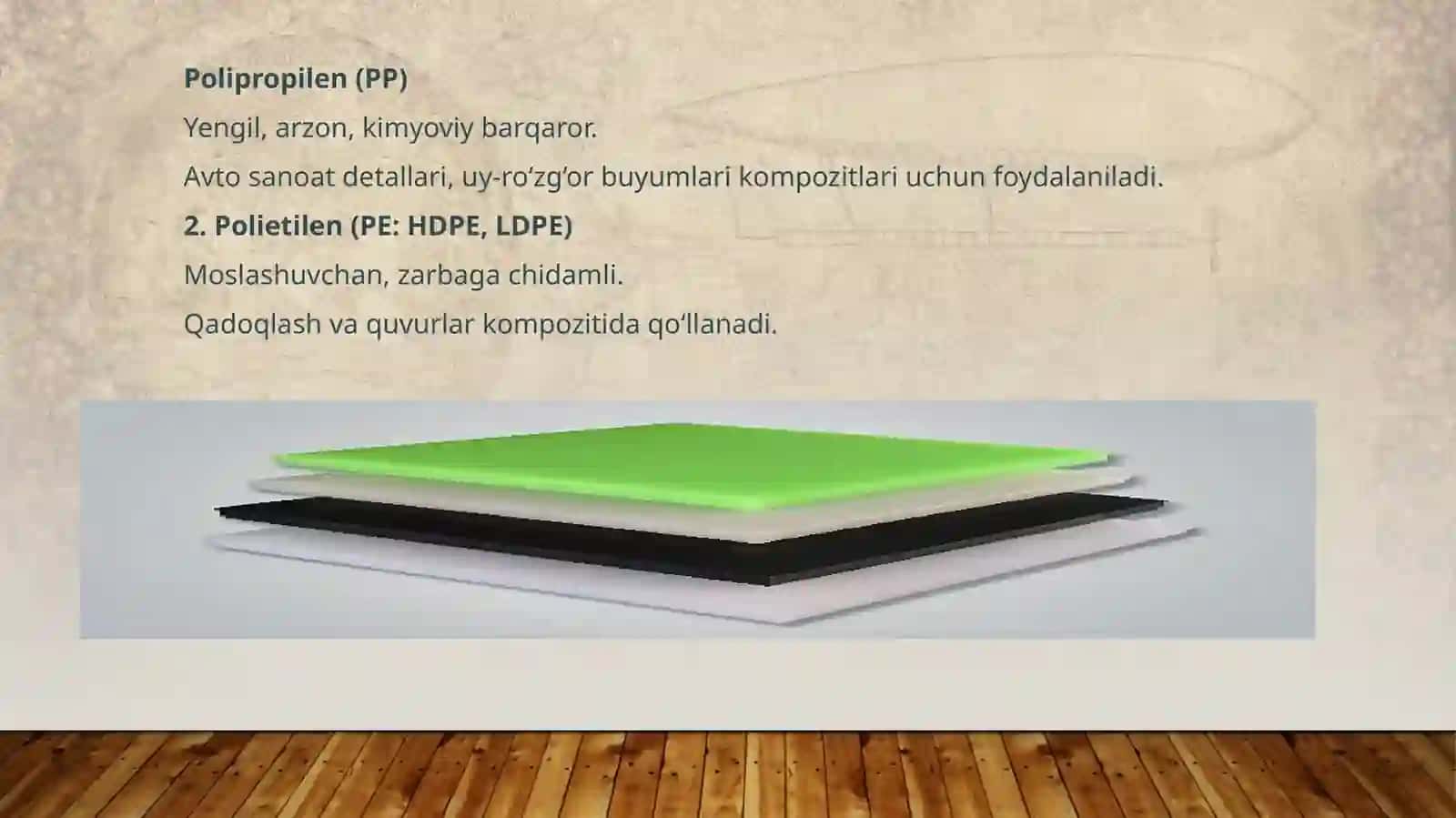 PolimerkompozitsionmateriyallarniqaytaishlashvaPolimerkompozitsionmateriyallaruchuntermoplastiklar-xususiyatlarvaqo'llashsohalari 4