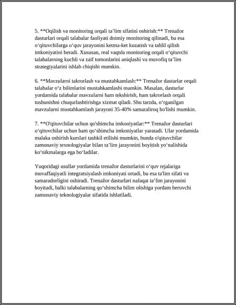 O‘QUV JARAYONIDA TRENAJOR DASTURLARIDAN FOYDALANISH TEHNALOGIYASI 4