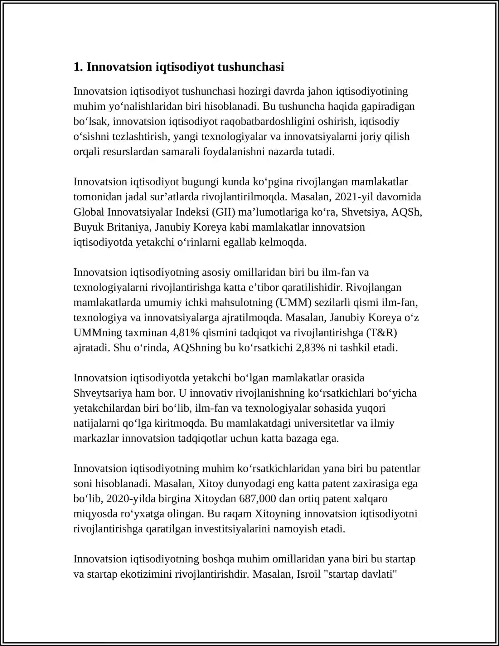 INNOVATSION IQTISODIYOTDA STARTAPLARNING O'RNI VA AXAMIYATI 4