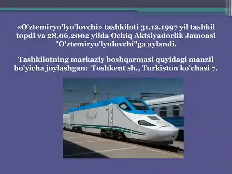 Turizmda temir yo'l xizmatlarini tashkil etish 4
