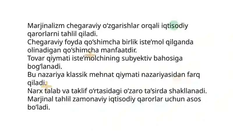 Marjinalizm va yangi klassik holat 4