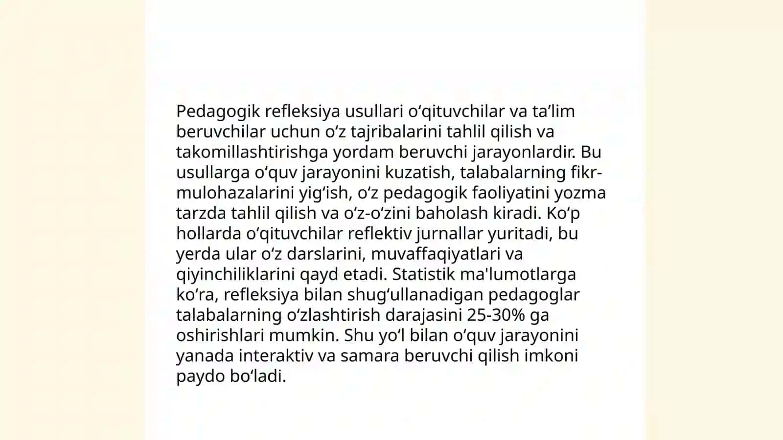 Òqituvchining kasbiy pedagogik refleksiya 4