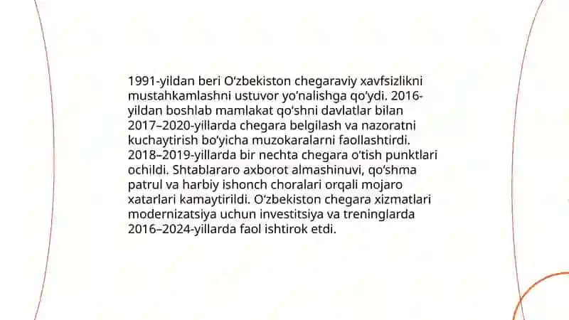 Oʻzbekiston ning Markaziy osiyoda tinchlik va barqarorlikni taʼminlashdagi oʼrni 4
