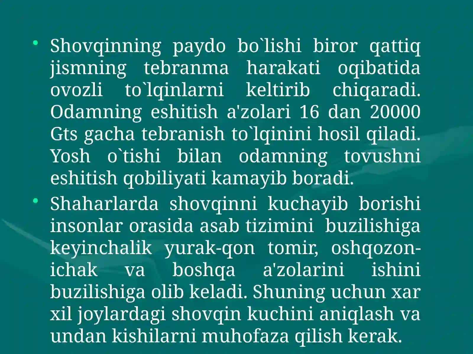 Shovqin kuchini aniqlash 4