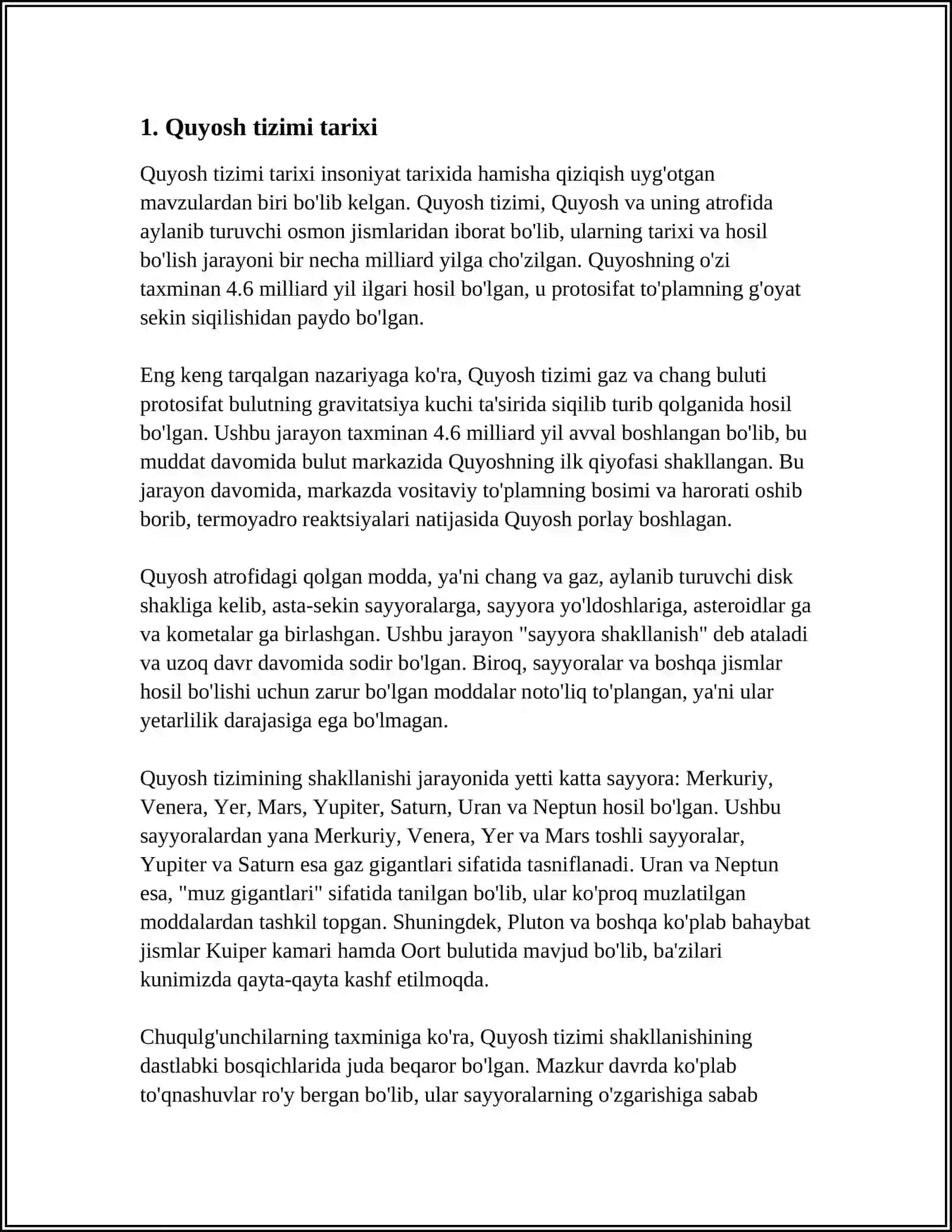 QUYOSH TIZIMI VA UNING SAYYORALARI HAQIDA UMUMIY MA'LUMOTLAR 4
