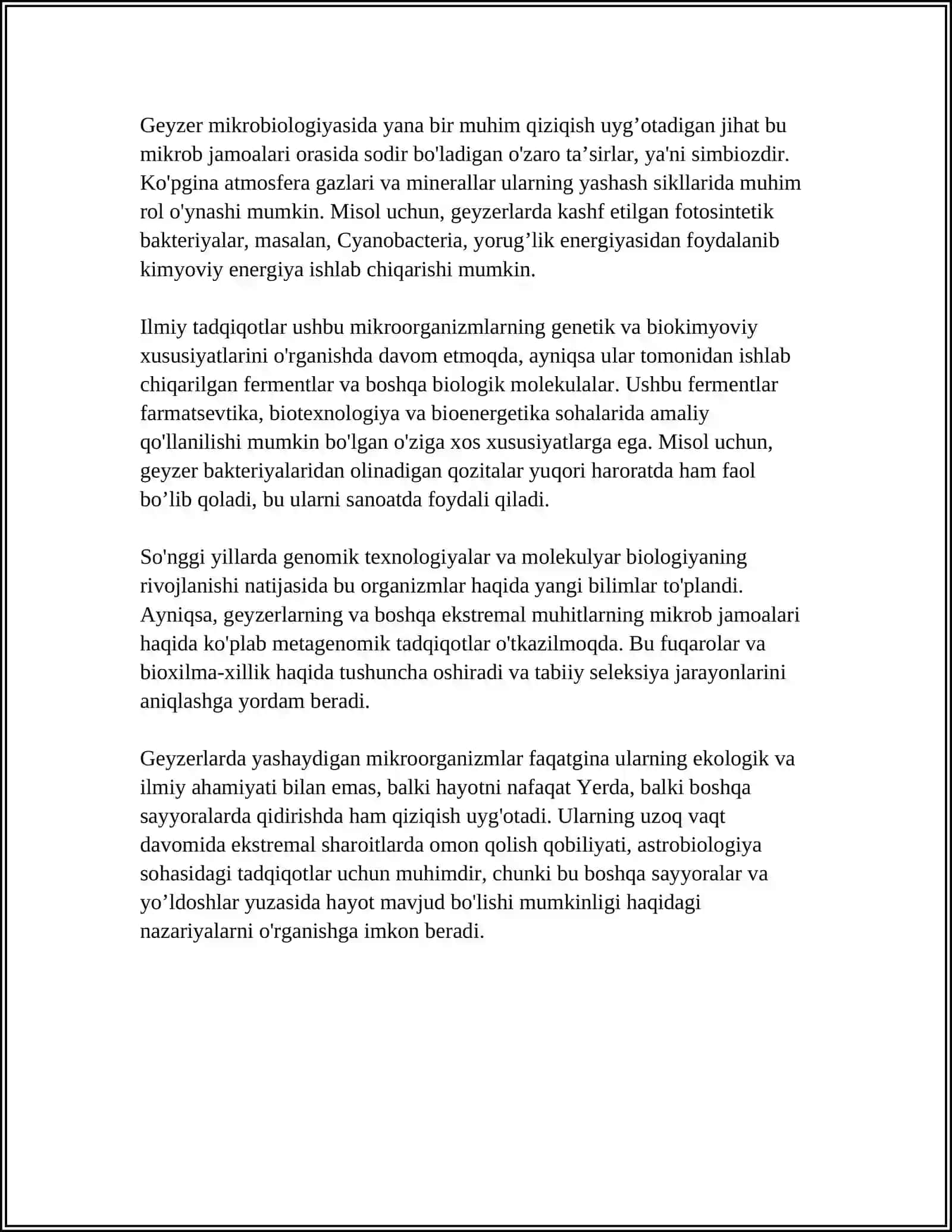 MIKROORGANIZMLARNING GEYSLAR VA ISSIQ MANBALARDA TARQALISHI 4
