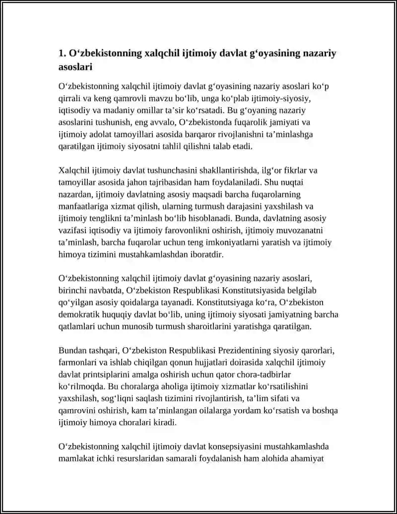 O’ZBEKISTON-XALQCHIL,IJTIMOIY DAVLAT G’OYASINING MOHIYATI 4