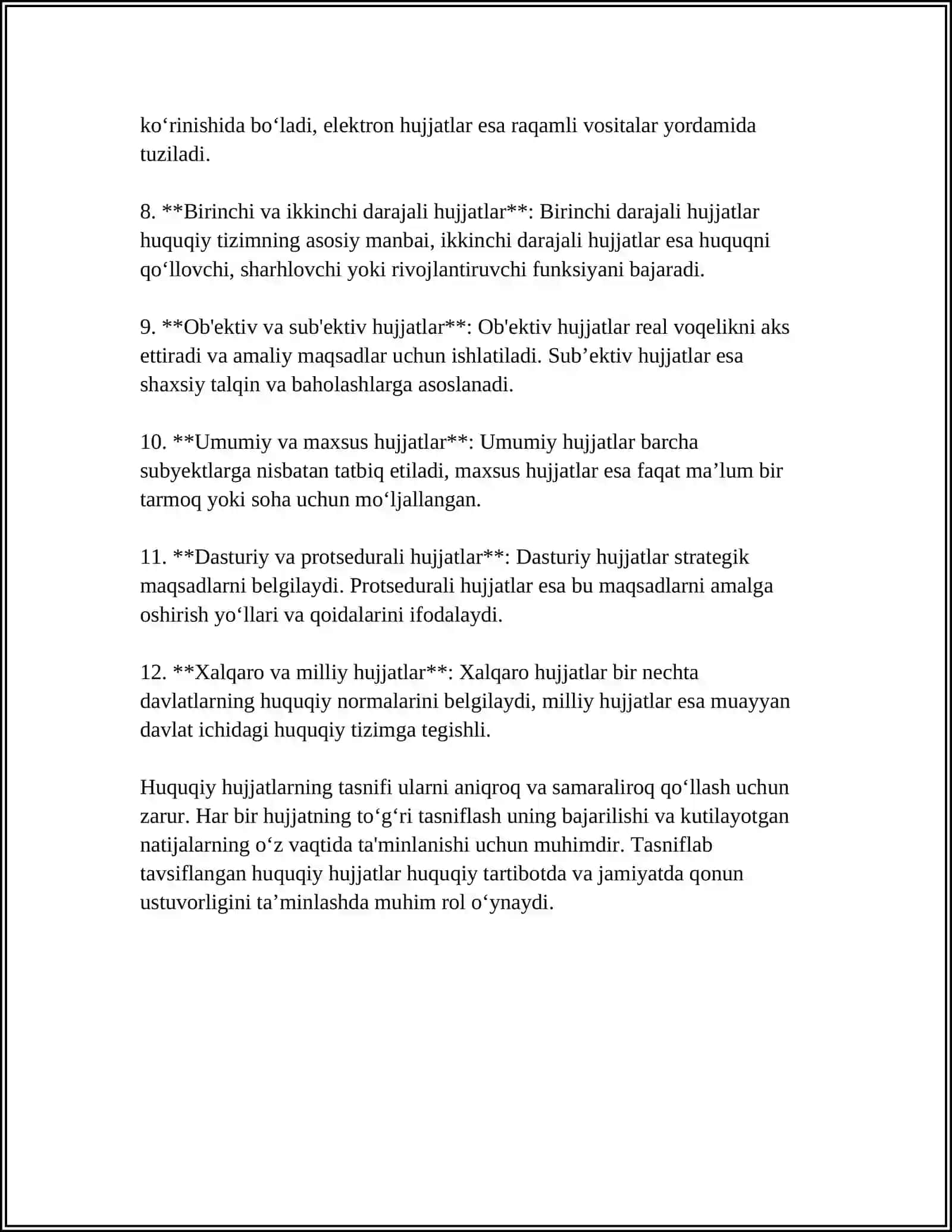 ISH HUJJATLARI VA ULARGA QÓYILADIGAN ASOSIY TALABLAR 4