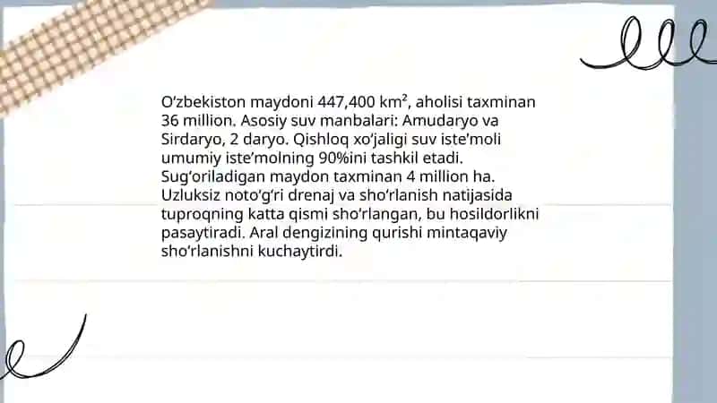 Sho'r suvlarni chuchuklashtirish goyasi mavzusida slayd 4
