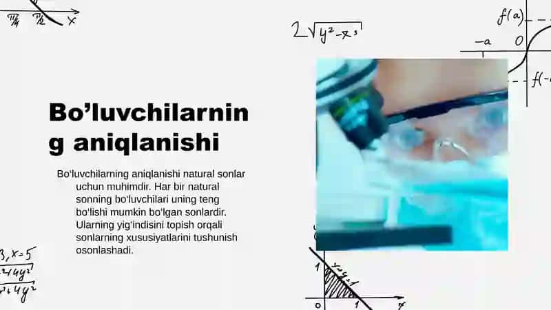 Natural sonlar umumiy bo’luvchilari yig’indisini topish 4