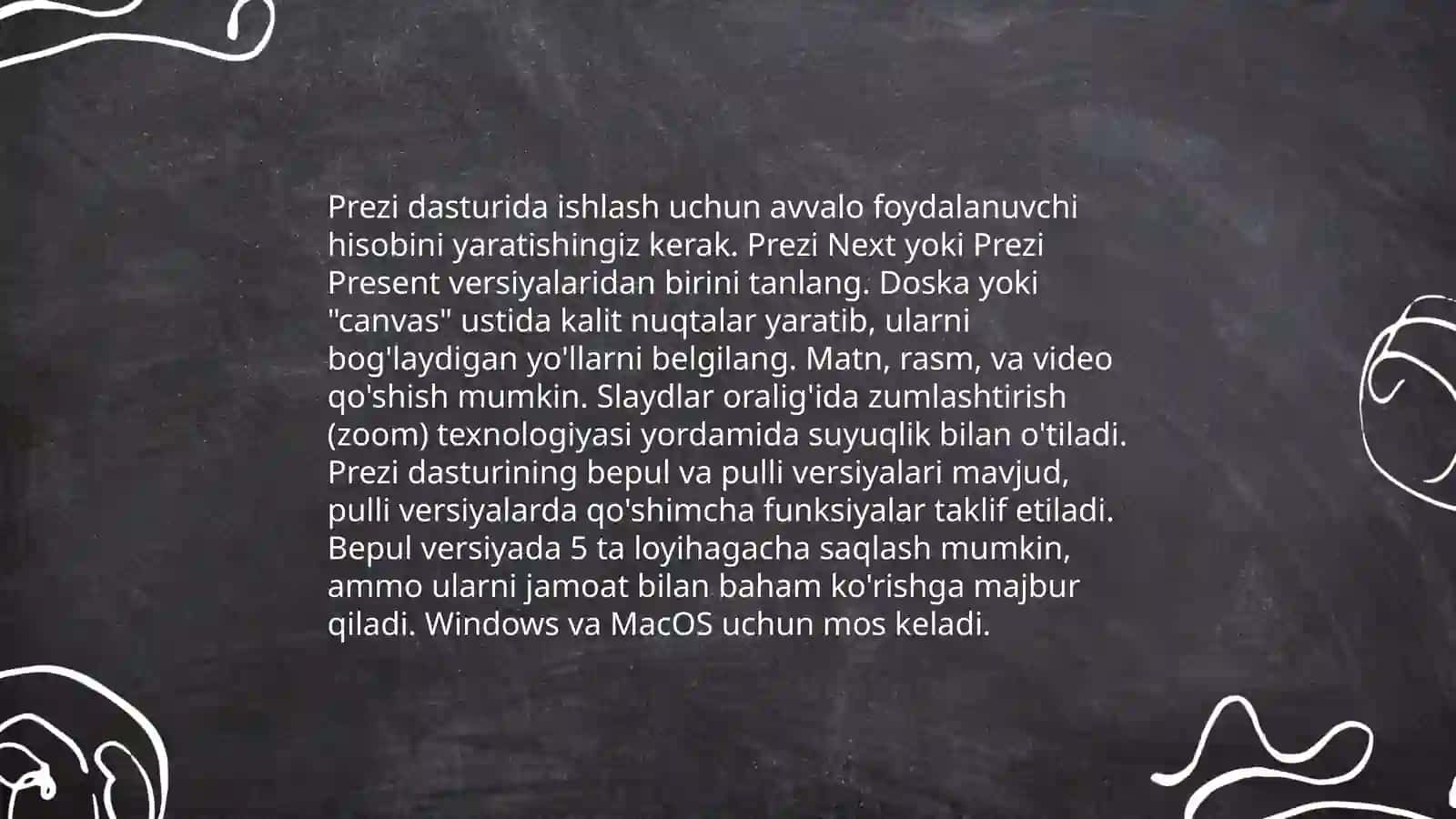Taqdimot dasturlari PowerPoint Prezi Focusky va boshqa dasturlari 4