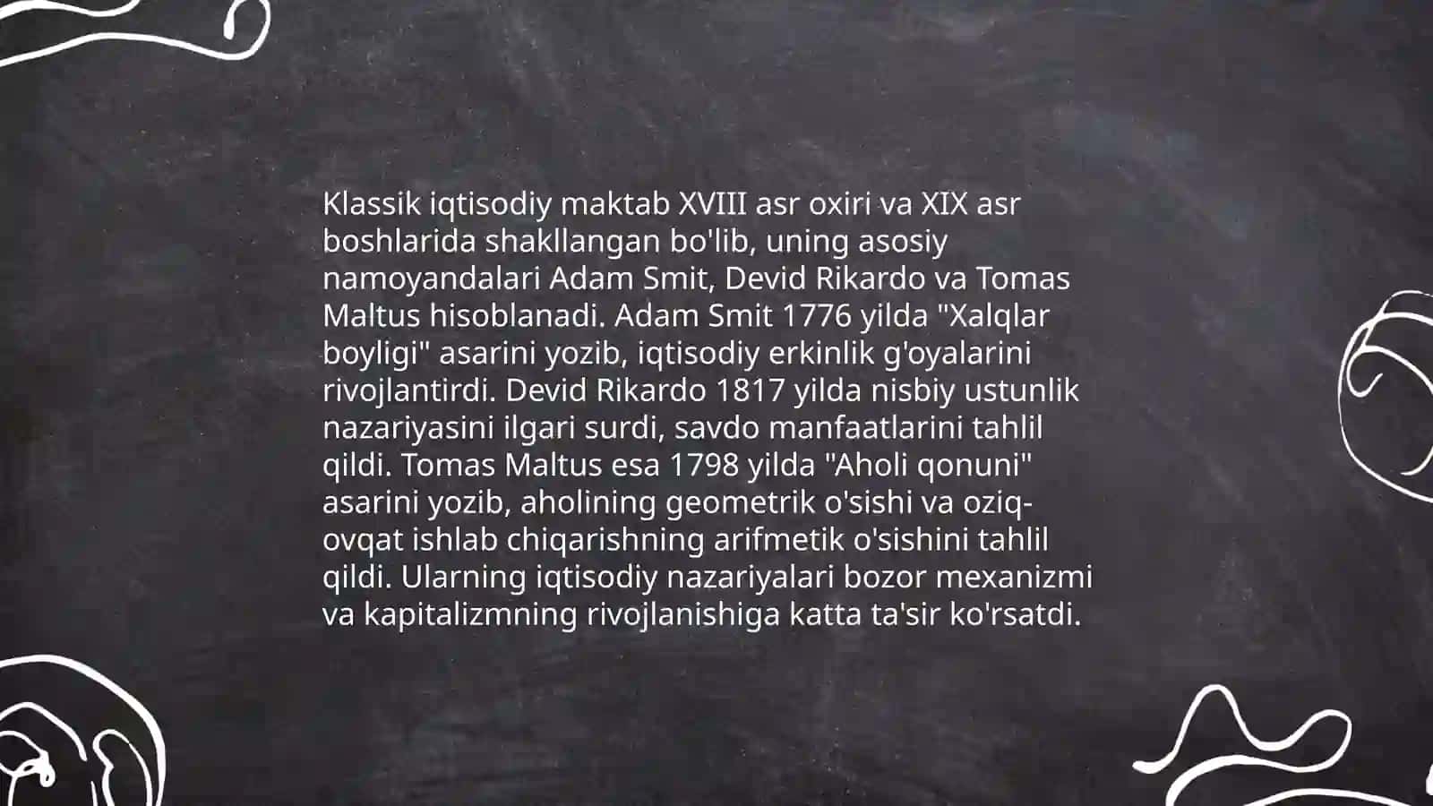 Klassik iqtisodiy maktablarning yaratilish tarixi 4