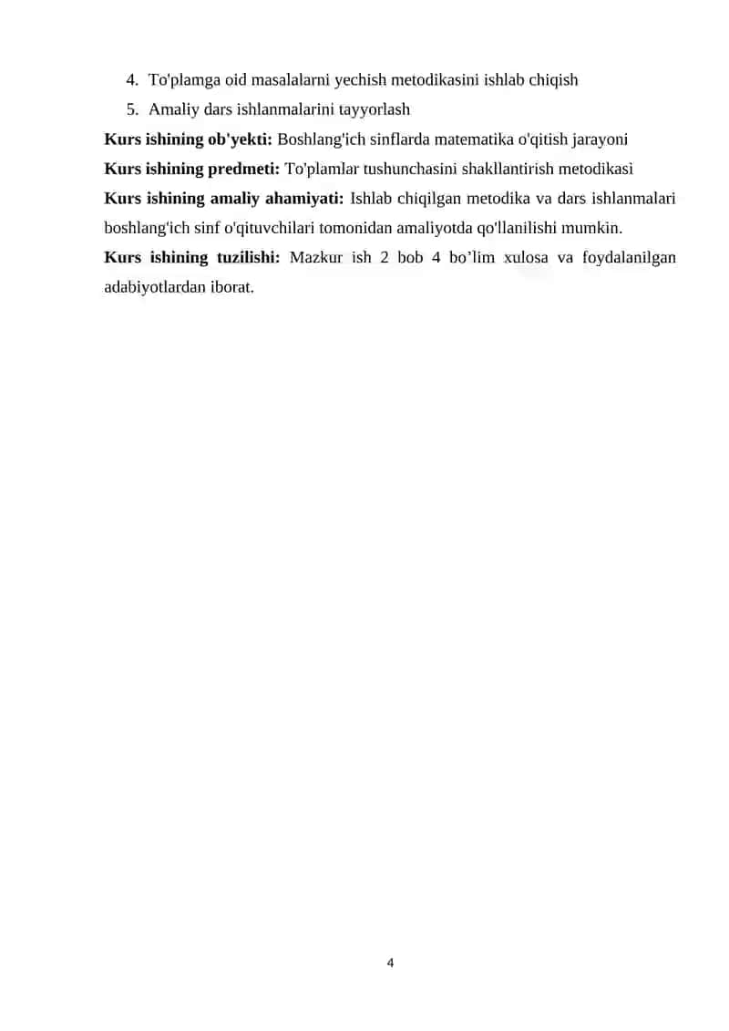 BOSHLANG'ICH SINFLARDA TO'PLAMLAR TUSHUNCHASINI O'RGATISH METODIKASI 4