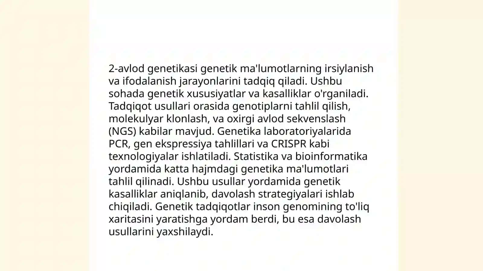 Genetik usul 4